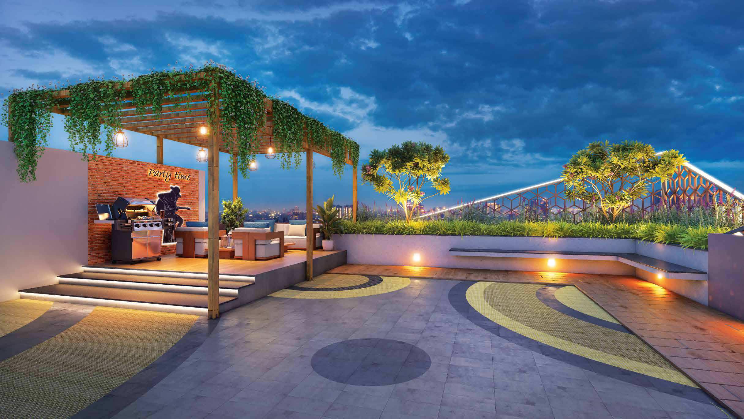 Rooftop BBQ Pavilion & Pergola Deck