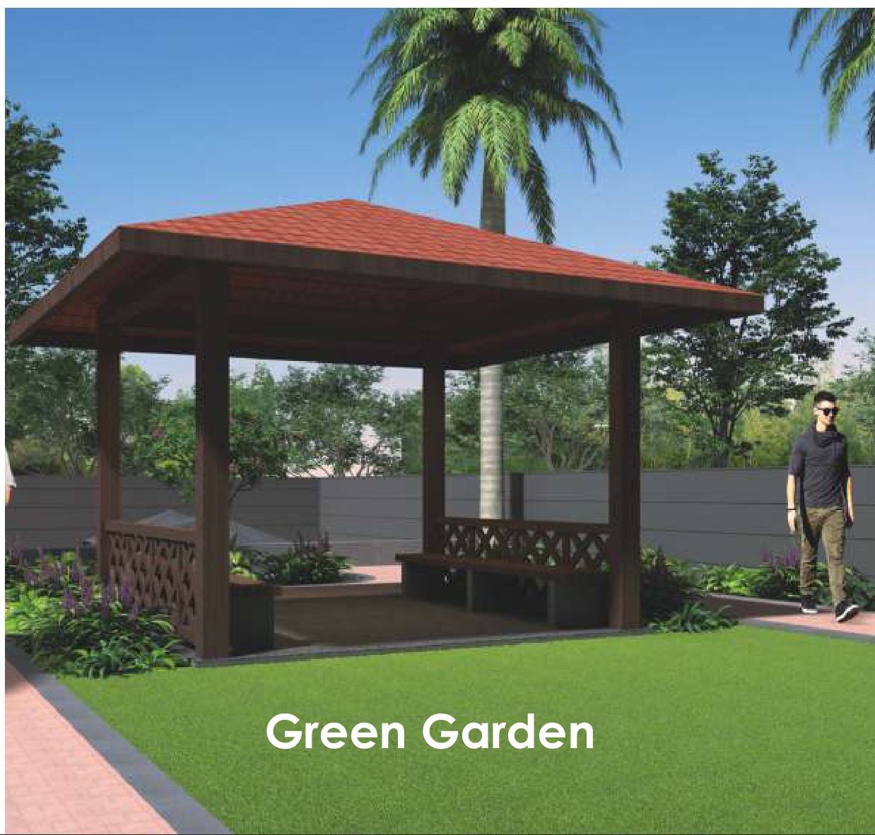 Landscaped Green Garden & Gazebo