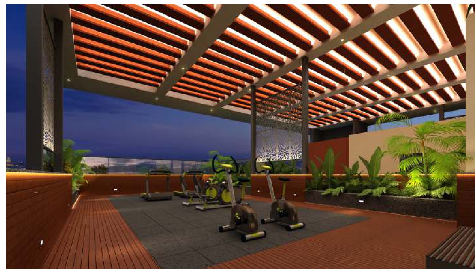 Rooftop Skyline Open-Air Gymnasium